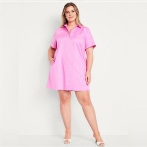 Old Navy Pink button down mini shirt dress